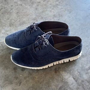 Cole Haan Women's Navy Suede Sneakers Zerogrand